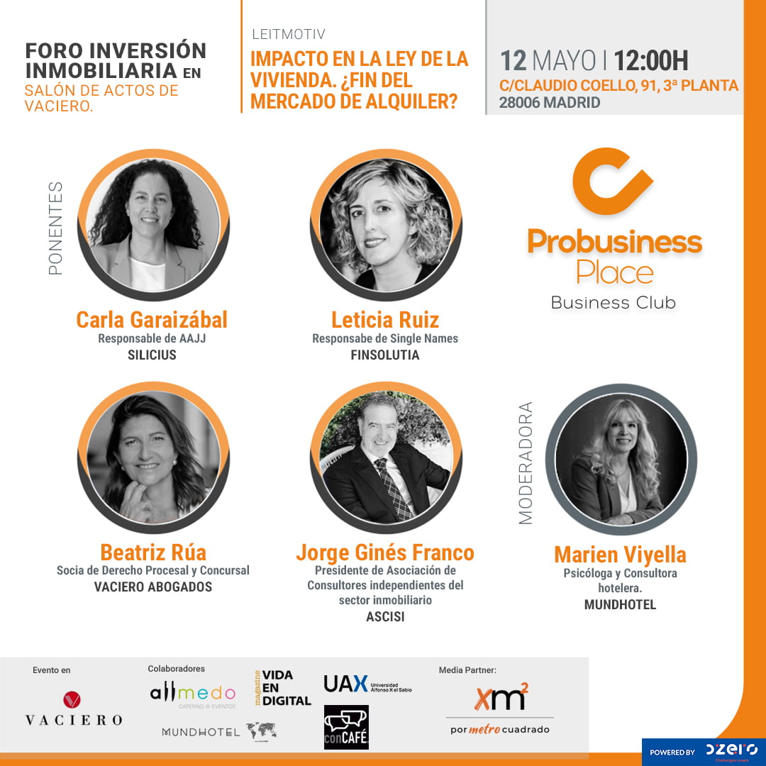 Gráfica pre-evento. Ponentes y moderadora.